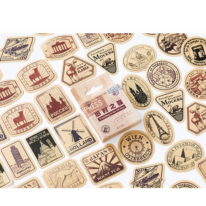 

Sticker Stiker Memo Laptop Cover Buku Travel Vintage Label Dekorasi