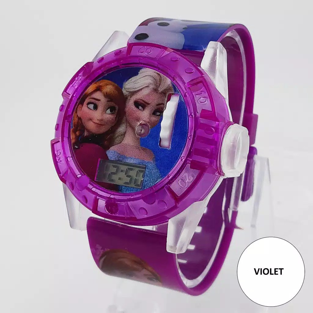 JAM TANGAN ANAK FROZEN LED PROYEKTOR FREE BATERAI JAM CADANGAN  GROSIR TERMURAH