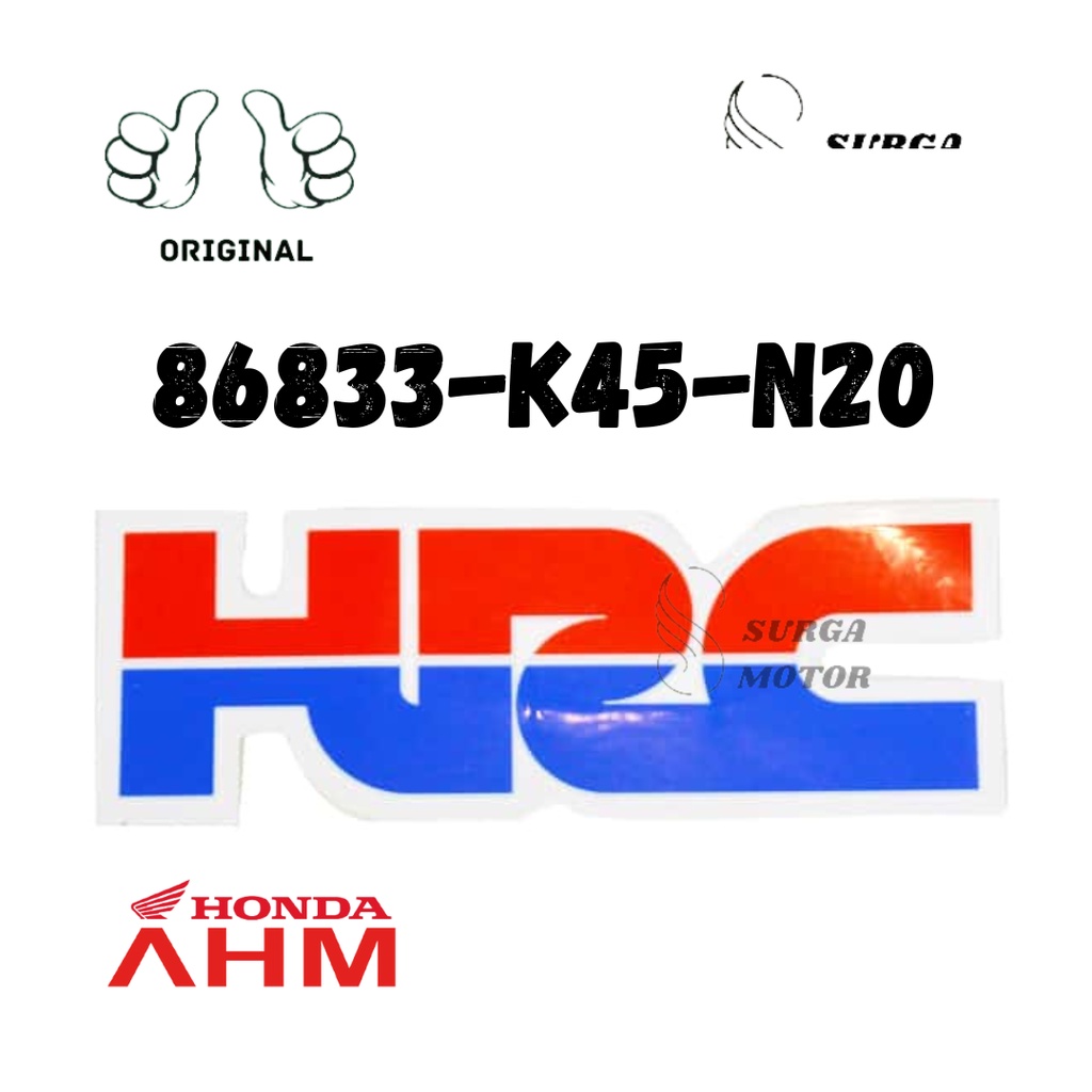 Sticker Stiker Logo Tempelan  Emblem Mark Tulisan HRC 85MM Motor CBR150R CBR 150R 150 K45A Ori Asli 