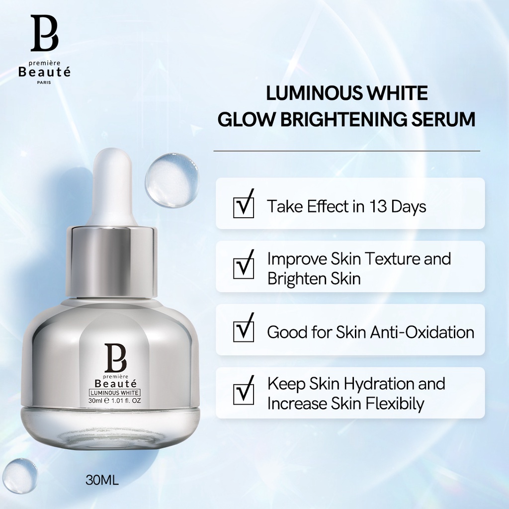 [ORI] Premiere Beaute Luminous White Glow Brightening Whitening Serum Meningkatkan Elastisitas Kulit dan Mencerahkan Kulit Wajah - 30ml BPOM