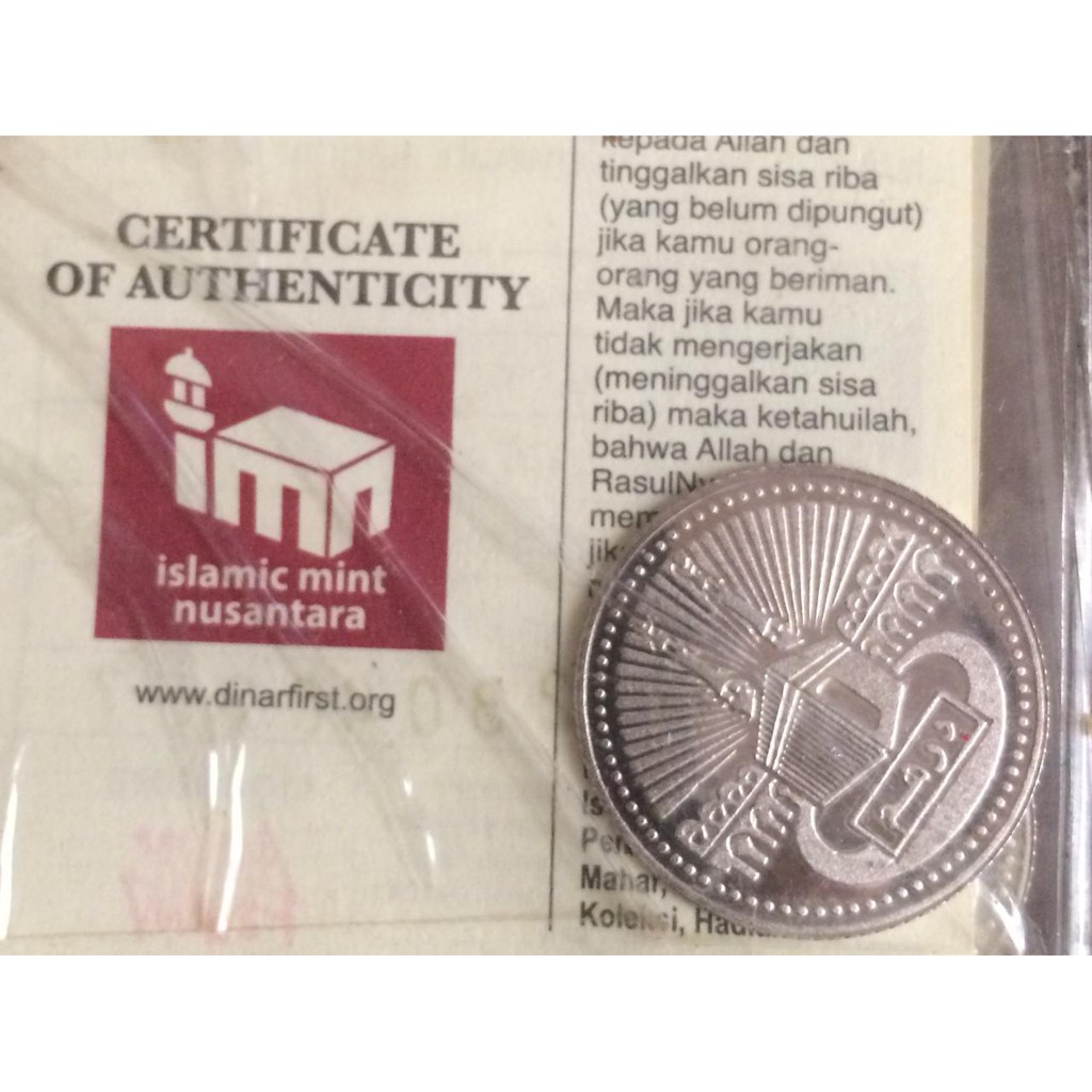 Dirham Islamic Mint Nusantara Perak Murni Bersertifikat