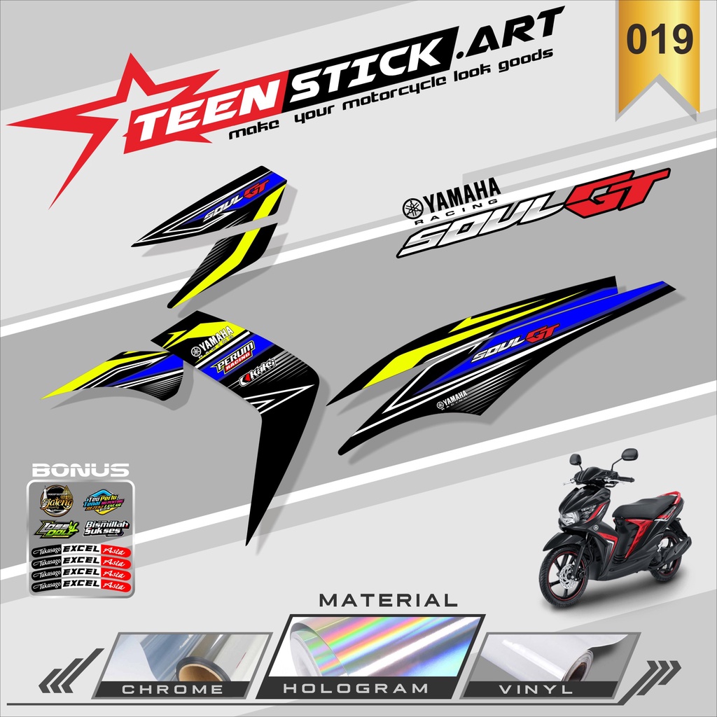 STRIPING MIO SOUL GT 115- STRIPING VARIASI HOLOGRAM YAMAHA MIO SOUL GT 115 TERBARU TN 019