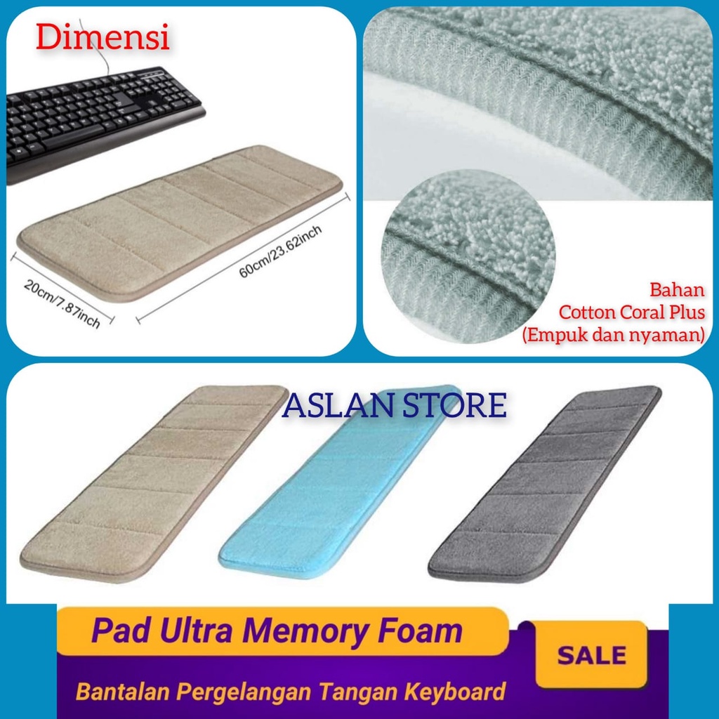 Bantal Tangan ketik Alas Bantalan Pergelangan Tangan Keyboard Pad Ultra Memory Foam