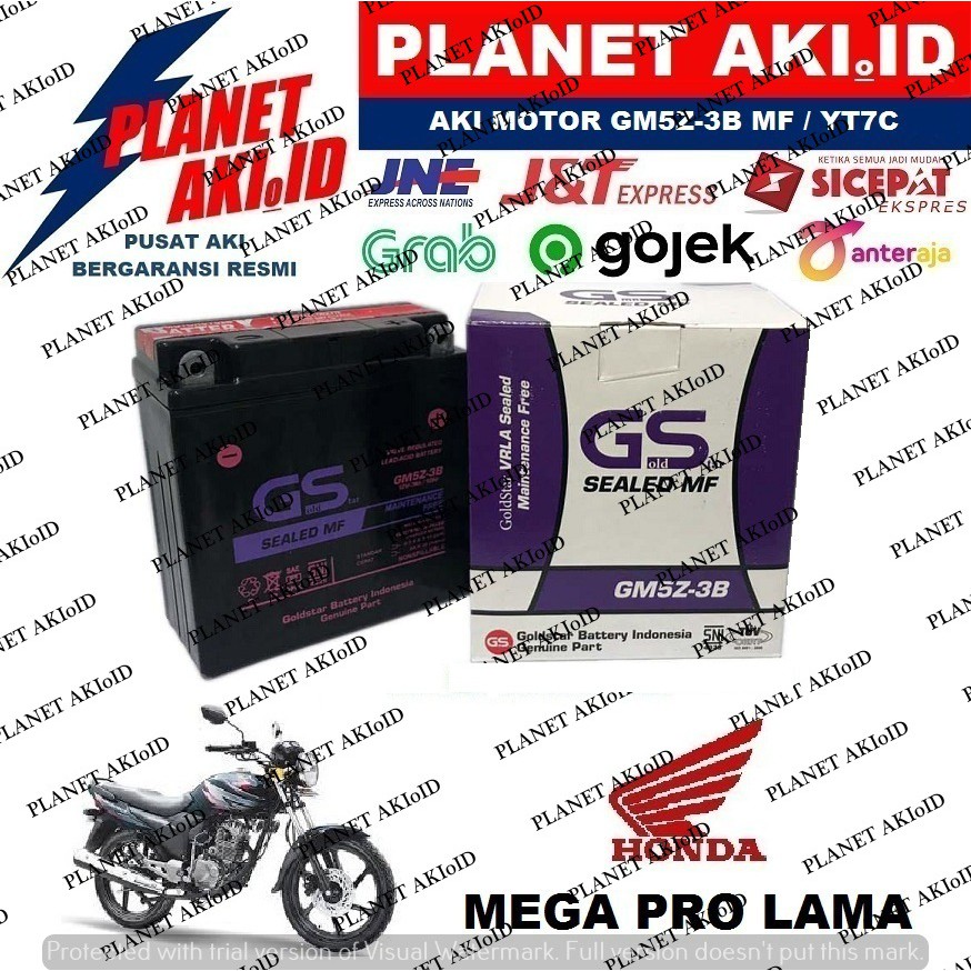 Aki Motor Honda Mega Pro Lama Primus Megapro GM5Z3B Accu Kering MF