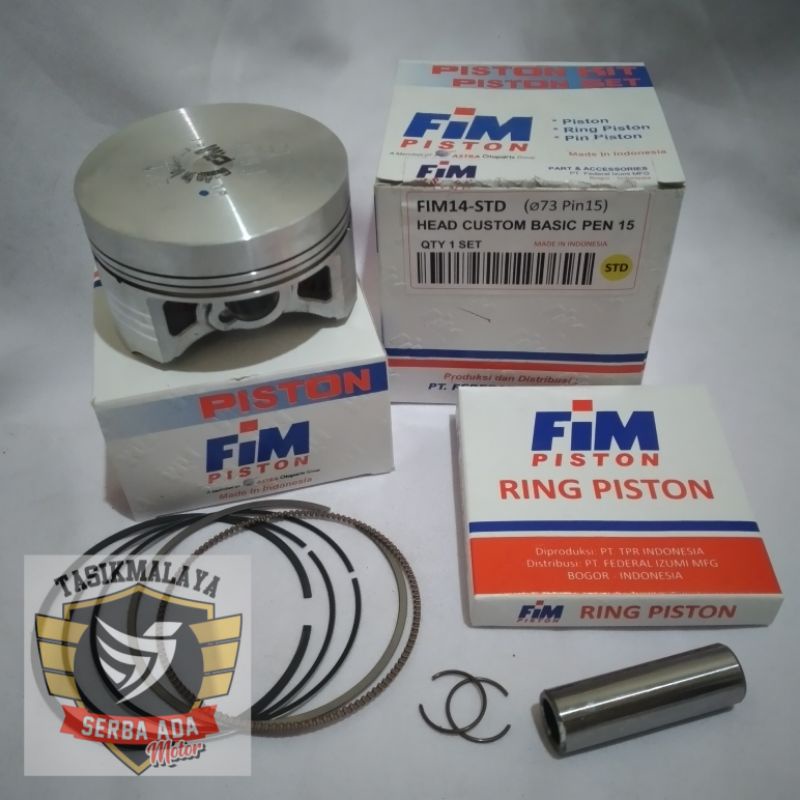 PISTON KIT FIM 14 CUSTOM DOME MENTAH PEN 15 DIAMETER 73 74 75 76