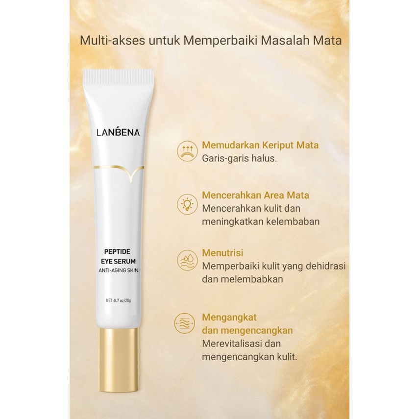 Lanbena Peptide Eye Serum // Cream Mata Anti-Aging Serum / Mata Kecantikan Moisturizing Brightening Original BPOM 100%