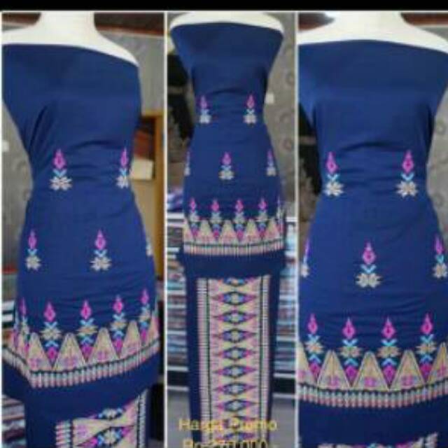 Kain Bakal Baju Kurung Bordir Songket Bukittinggi