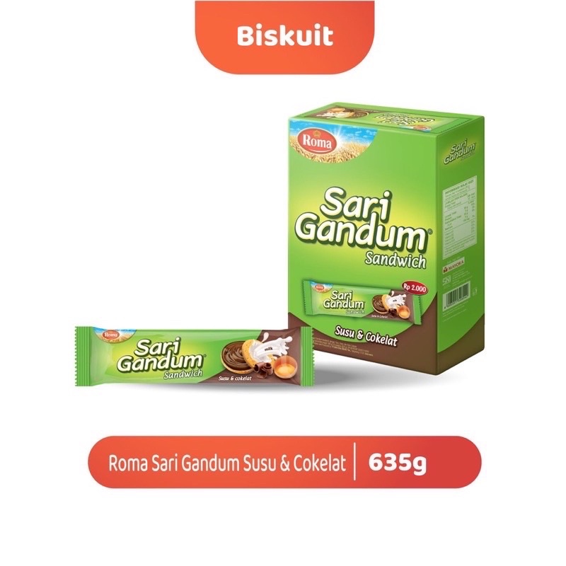 

Roma Sari Gandum Coklat cokelat sandwich isi 12 pcs