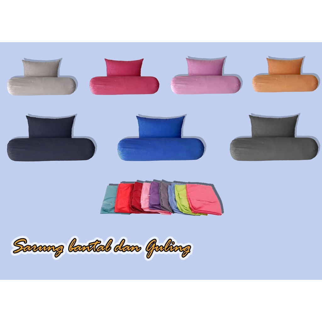 Sarung Bantal / Guling Polos Warna/ Motif Emboss Bahan Katun lembut Murah