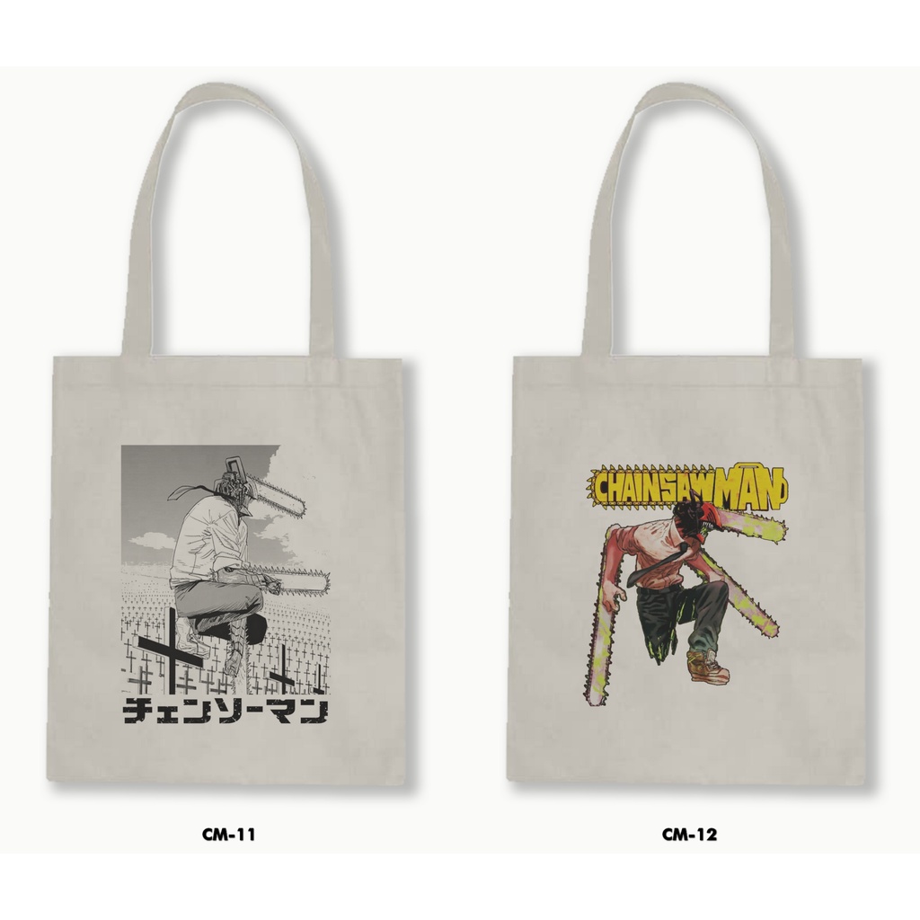 TOTE BAG BLACU - CHAINSAW MAN / ANIME / MANGA 01