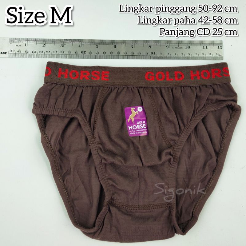 CD Brief Celana Dalam Pria Dewasa M L XL Karet Boxer HORSE GOLD Katun Murah Sigonik