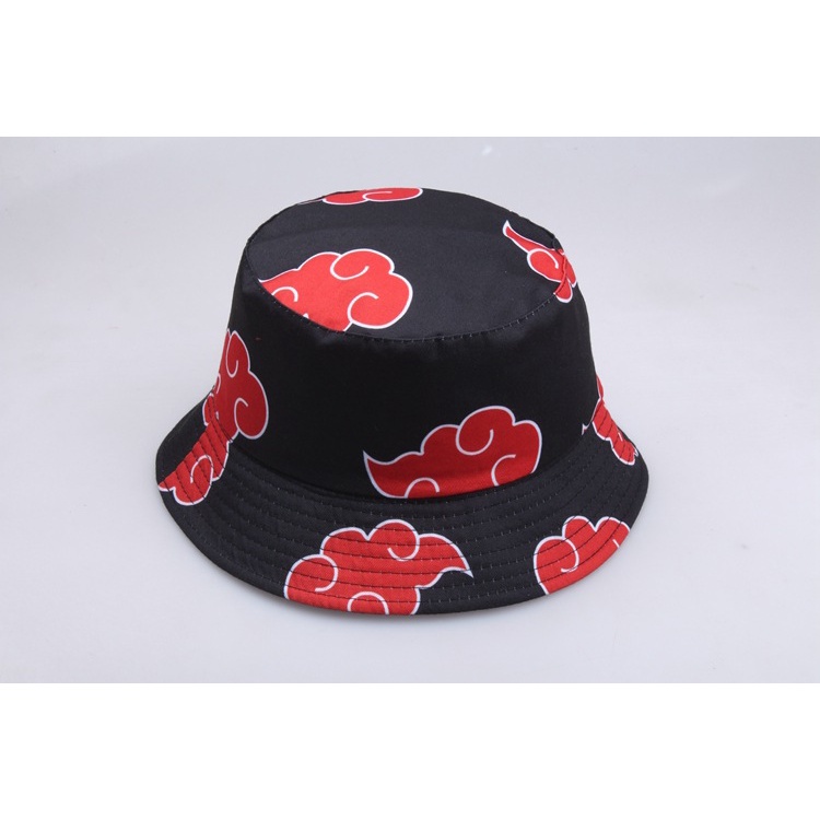 Naruto Hat Unisex Bucket Hat Outdoor Sun Visor Japanese Art Animation Cartoon Cloud Printing Cotton Fisherman Hat Basin Hat