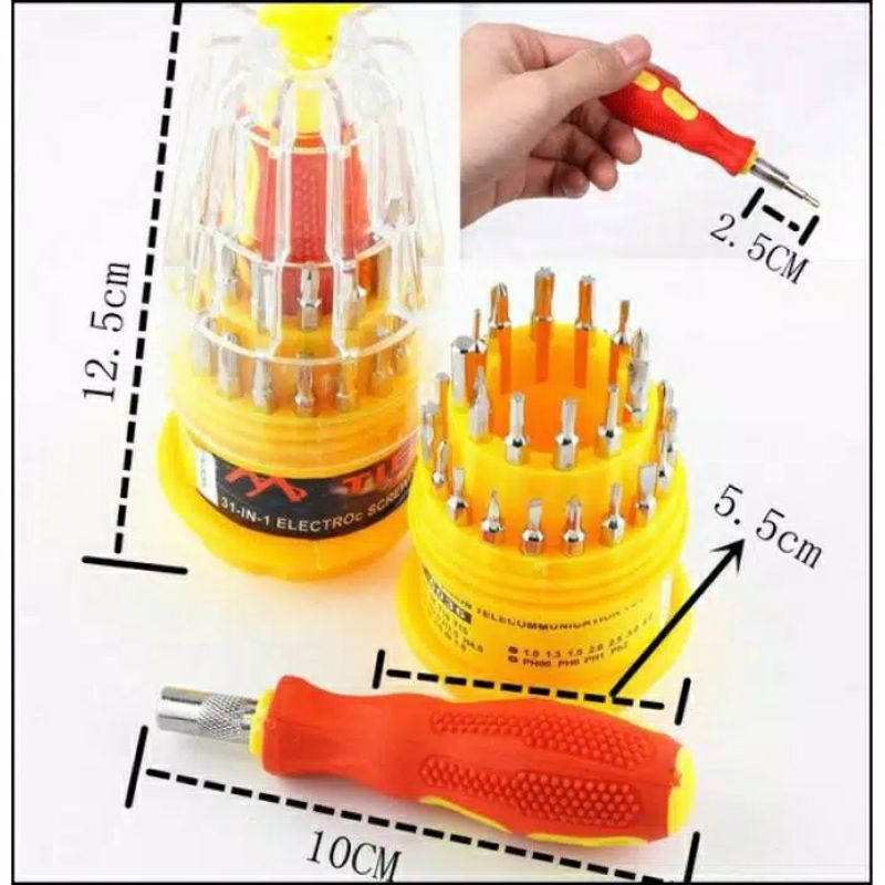 O3 Obeng 31pcs Magnetic Set Multifungsi 31in1 Screwdriver Handphone Elektronik