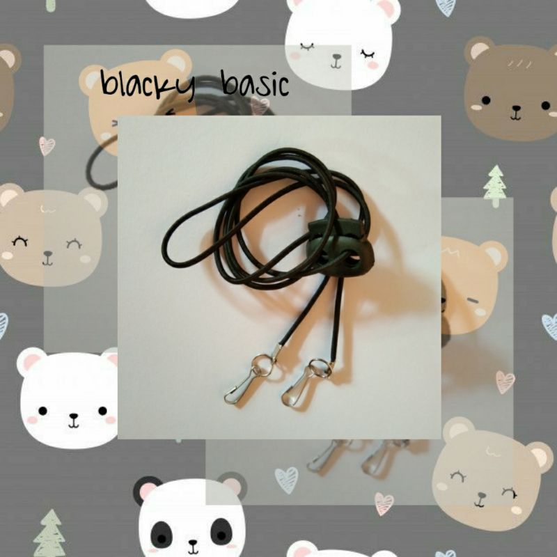 strap masker 2in1 termurah polos hitam