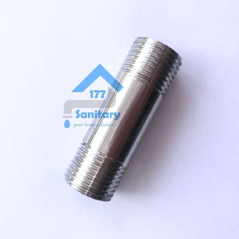 Double nepel Panjang 5cm stainless 1/2 inch 116x- dobel nepel stenlis mur fitting sambungan kran KERAN spare part /X18