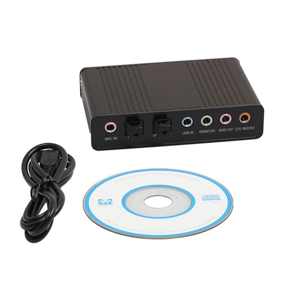 USB 6 Channel 5.1 External Optical Audio Sound Card for Notebook PC