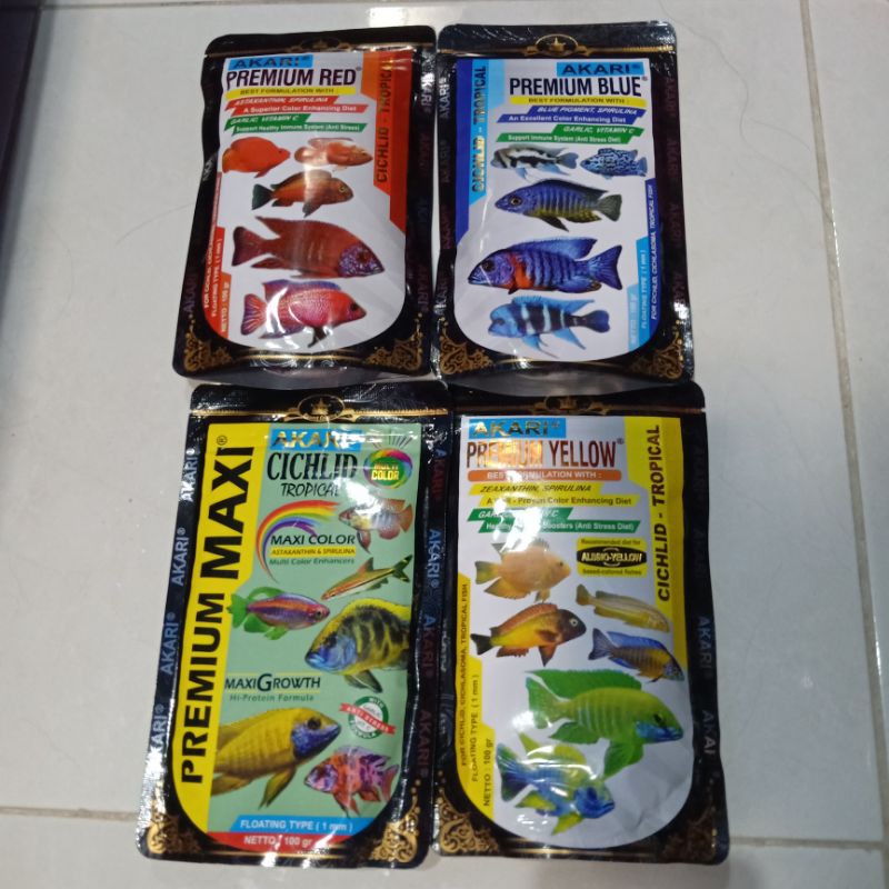 PELET AKARI  PREMIUM BLUE - YELLOW - RED - MAXI 10gr 35gr - snakehead spectrum 50gr - blood magic+