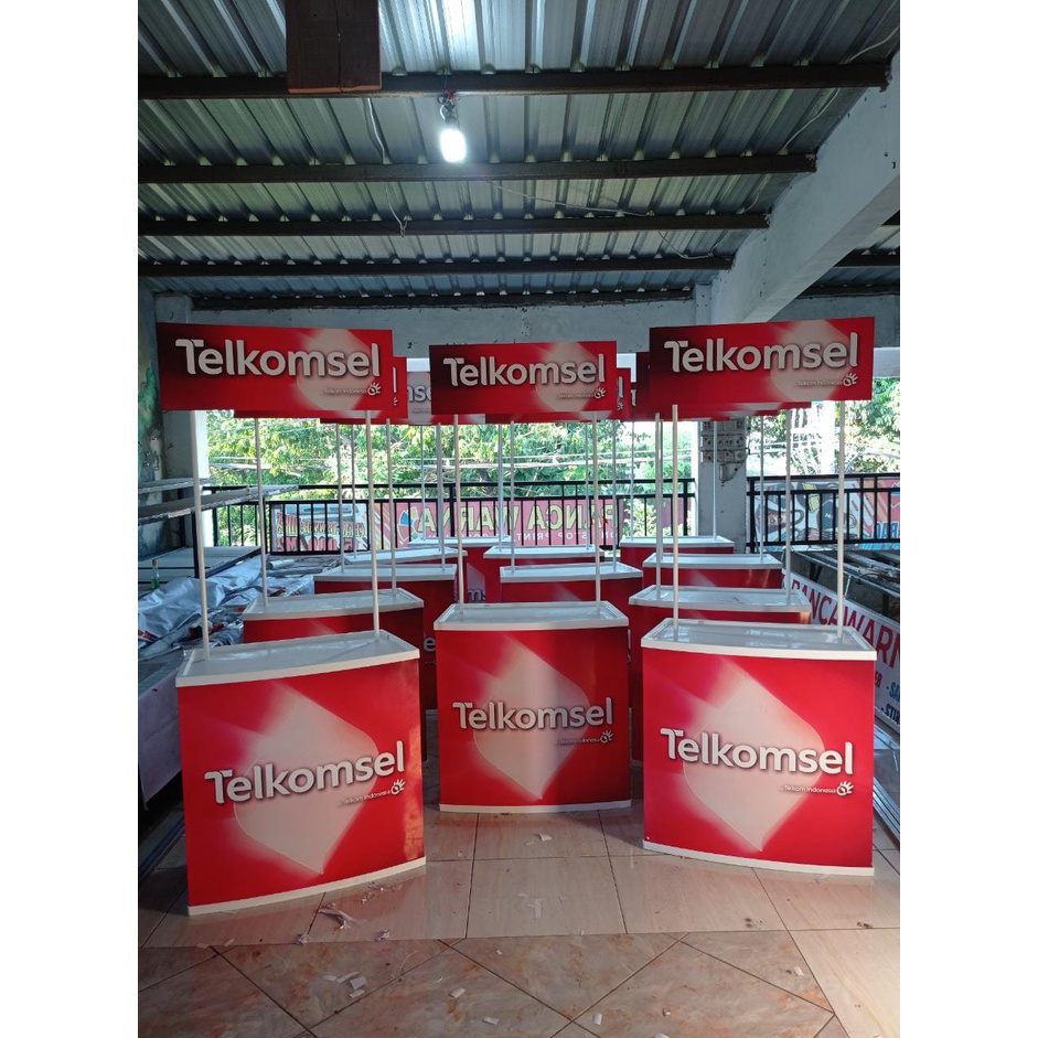 Event DesK Branding / Meja Jualan / Meja Promosi Event / Booth Stand Telkomsel / Branding Booth