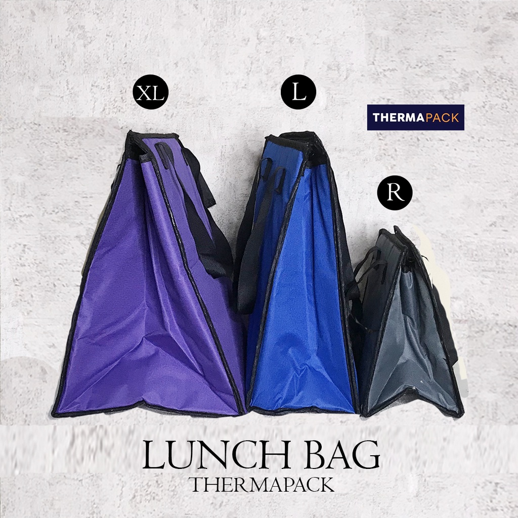 ThermaPack LUNCH THERMAL BAG | Aluminium Tas Bekal | Black Cooler Bag