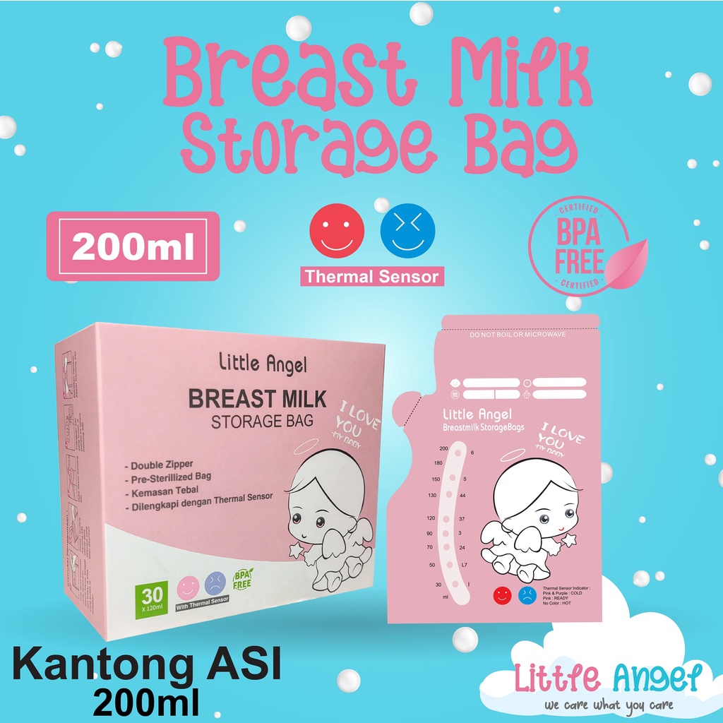 KANTONG ASI SUSU BAYI 200ml BABY BREAST MILK Storage Bag Sensor Thermal ASIP  30pcs