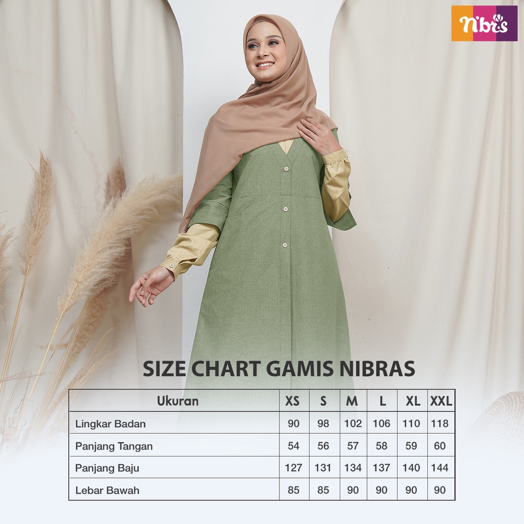 NIBRAS GAMIS REGULER NB B53 Bahan Intrarami Mix Toyobo Gamis Reguler Model Terbaru