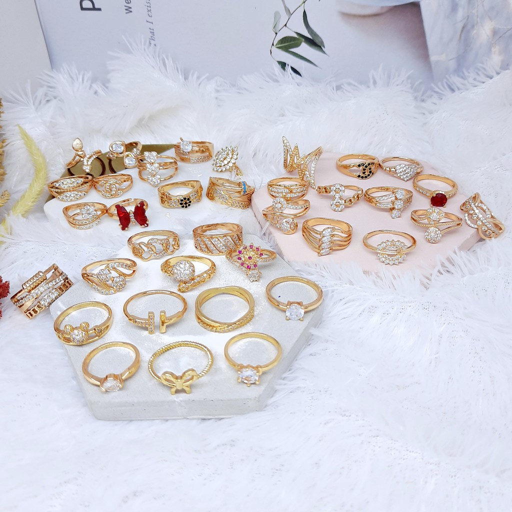 Paket Usaha Jualan 12pcs 24 36 Cincin Random Perhiasan Grosir Wanita Xuping 12 - BR473