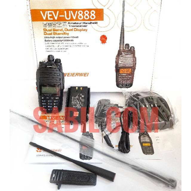 HT WEIRWEI VEV UV888 DUALBAND 10WATT -HT DUALBAND 10 WATT WEIERWEI UV 888 MURAH - WEIRWEI UV888