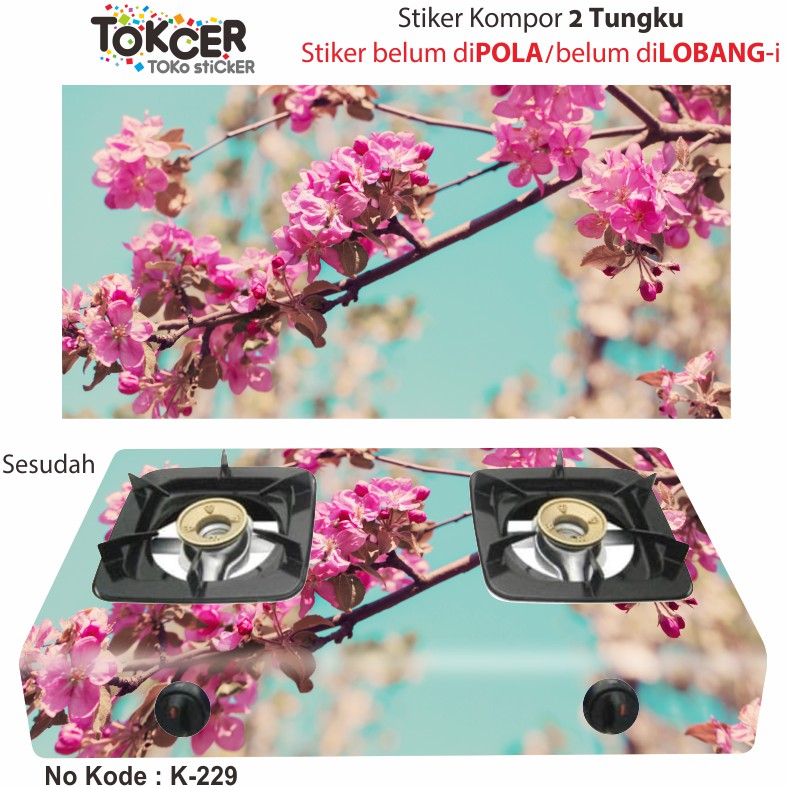Variasi Stiker Kompor 2 Tungku BUNGA