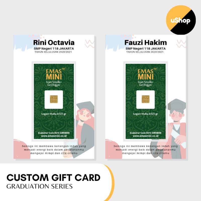 Souvenir Kelulusan Sekolah (Graduation Gift Card) | Souvenir Wisuda Sekolah SD/SMP/SMA