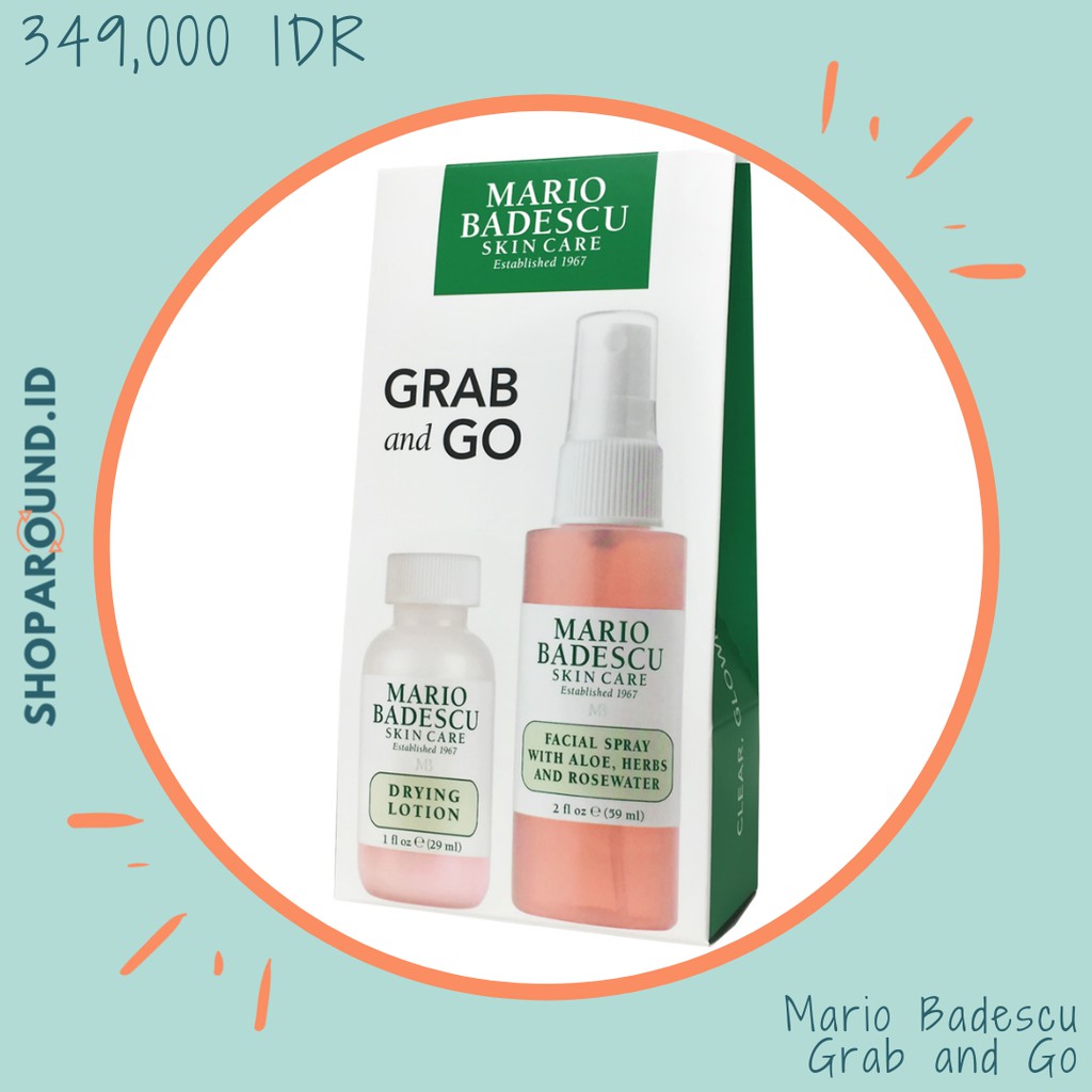 (READY STOCK) Mario Badescu Grab and Go Travel Kit - Drying Lotion, Facial Spray