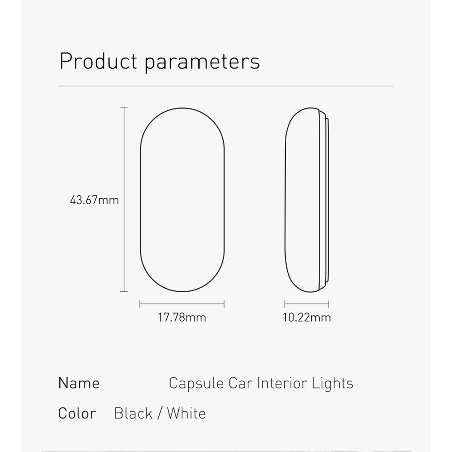 Lampu LED Interior Mobil Bentuk Mini Kapsul 2 pcs inAuto DGXW