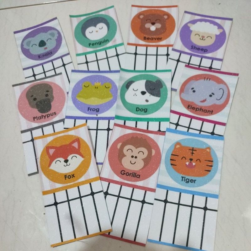 

Kartu Bayang penyemangat anak SEMPOA belajar aneka cute cartoon animal 13 x 6.5 cm