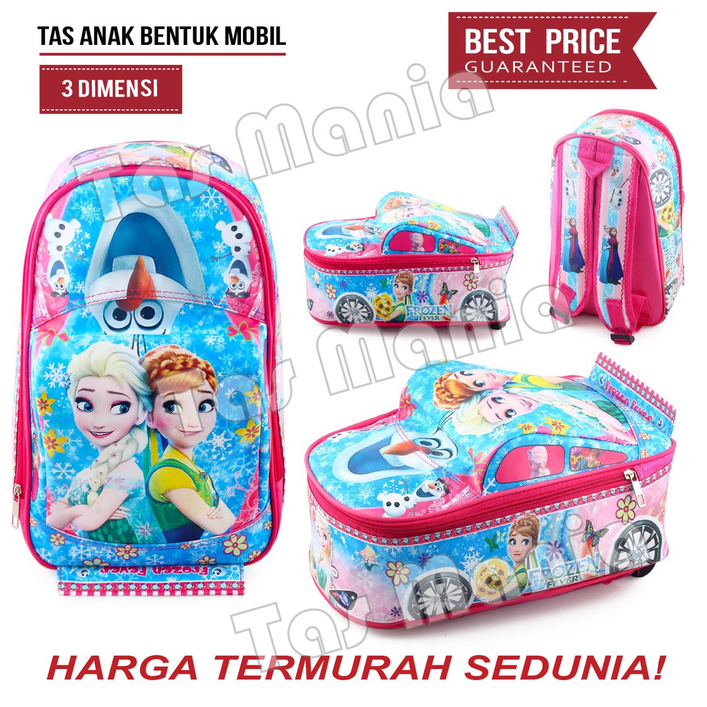 PTS -Tas Anak Perempuan Karakter - Bentuk Mobil - Ransel Sekolah Anak TK On The Road GIRLS .PT