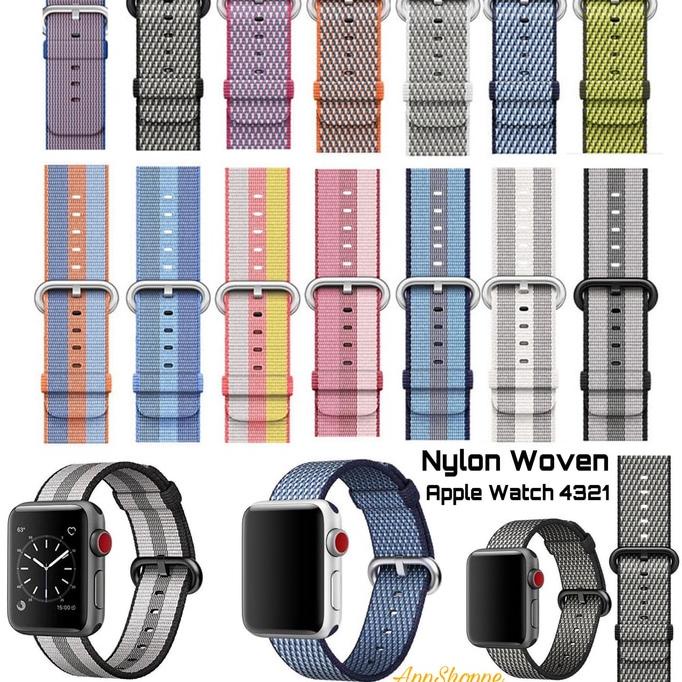 Apple Watch Nylon Woven Strap Band Loop Buckle Iwatch Series 4 3 2 1 Terbaru