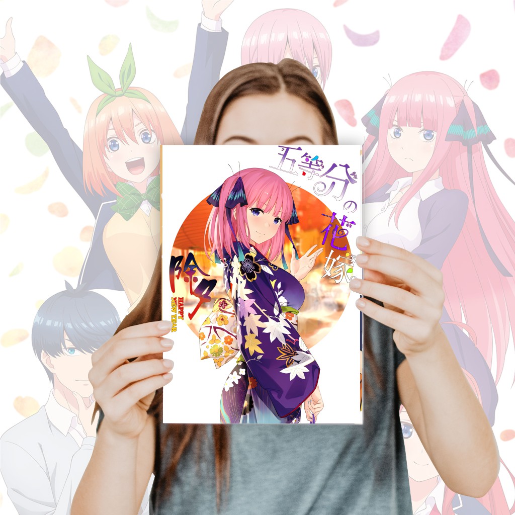 Poster Go Toubun No Hanayome Anime Size A4+ - Ichika Nino Miku Yotsuba Itsuki Fuutaro-17 Nino D