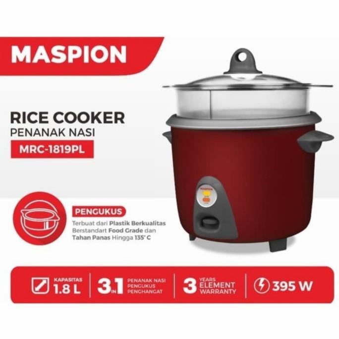 Rice Cooker With Steamer Maspion Mrc-1819Pl Denavitaloka
