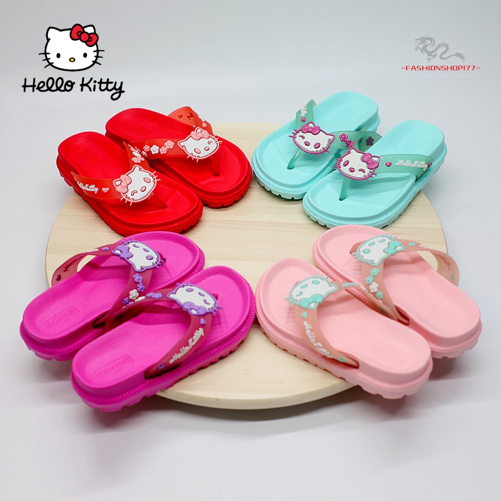 Sandal Jepit Anak Perempuan Bahan Karet Motif Hello Kitty Terbaru Kekinian Size 24-35