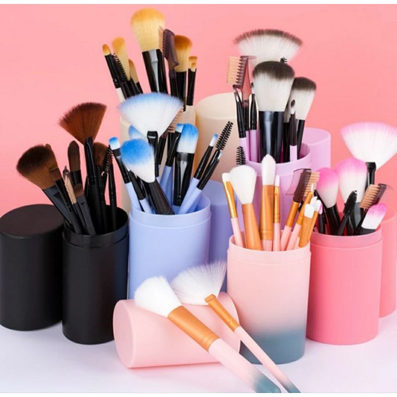 Kuas Make Up Tabung 12 in 1 / Make Up Tools / Brush Make Up Isi 12pcs