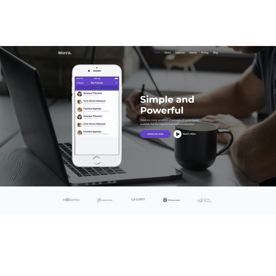 Morris - WordPress App & Product Landing Page