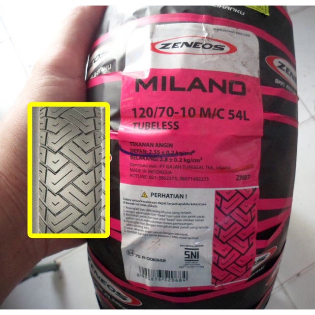 Ban Zeneos Milano ZN87 120/70-10 Motor Vespa LX125/ 150 / LXV / Vespa S150 /Kymco