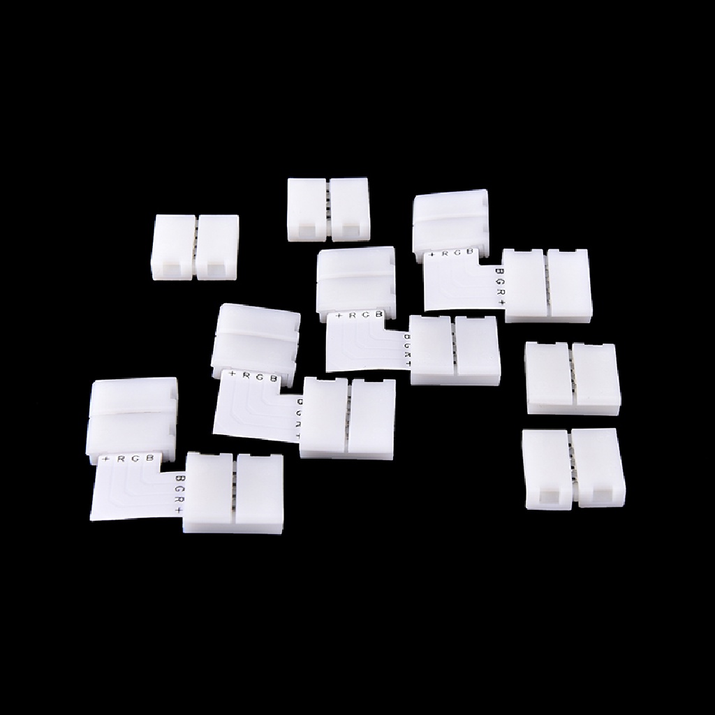 [birth] 10 PCS Mini 4-PIN RGB Connector Adapter For RGB 5050 LED Strip Solderless 10mm [ID]