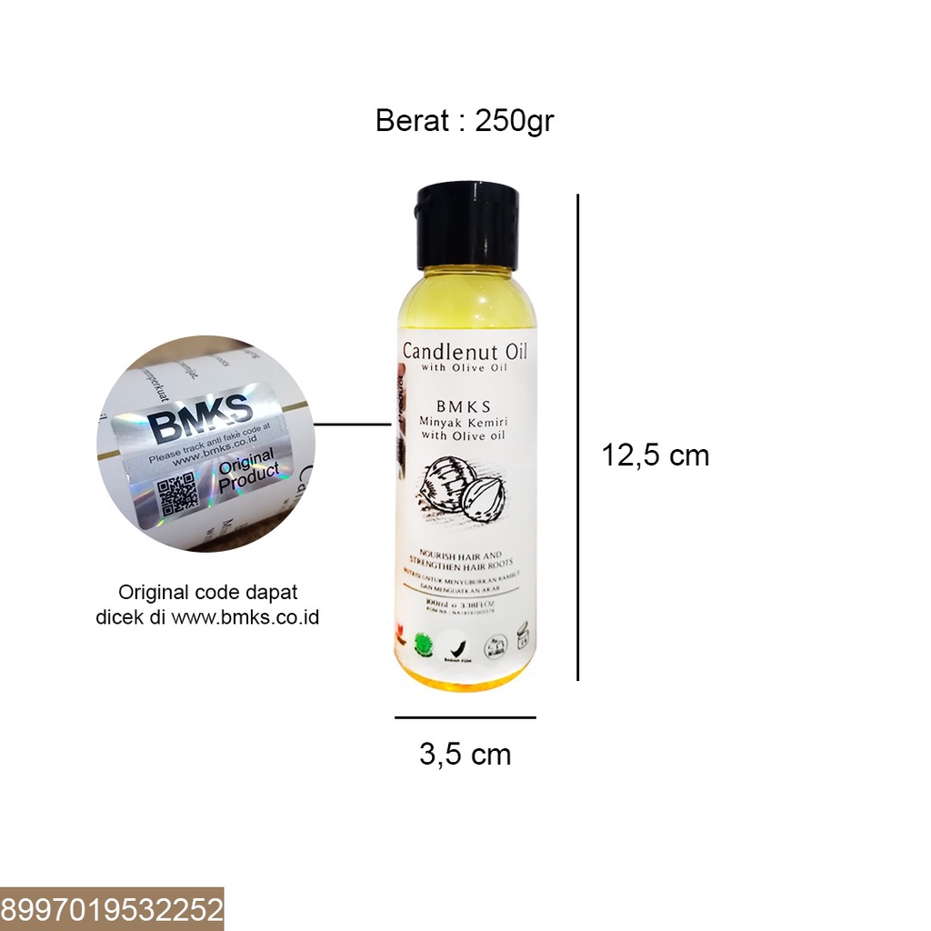 Minyak Kemiri Pelebat &amp; Penghitam Rambut CANDLENUT OIL WITH OLIVE OIL BPOM - 60ml