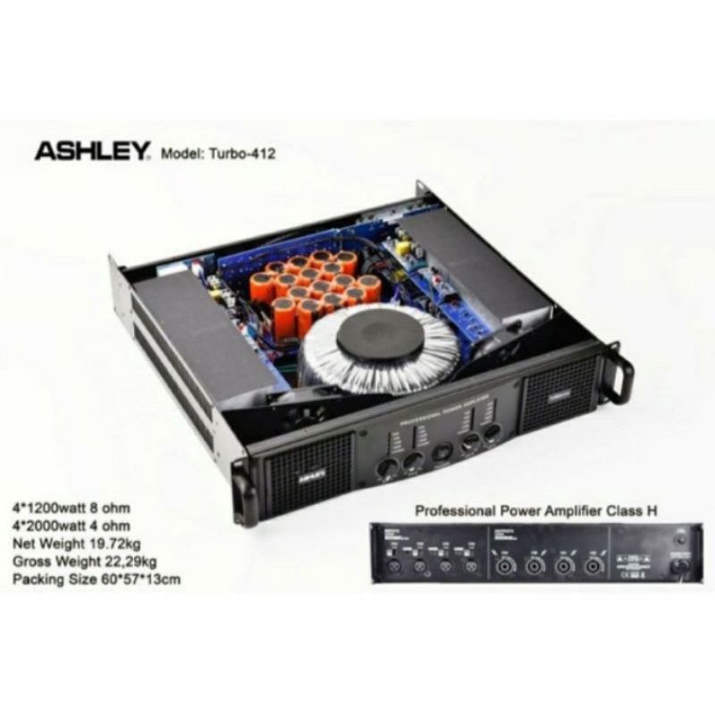 Power Ashley Turbo 412 Amplifier 4 Channel Original