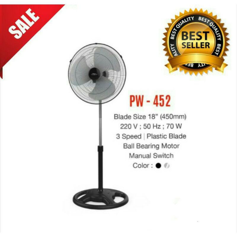 MASPION KIPAS ANGIN BERDIRI 18 INC, STAND FAN MASPION PW-452 18 inch