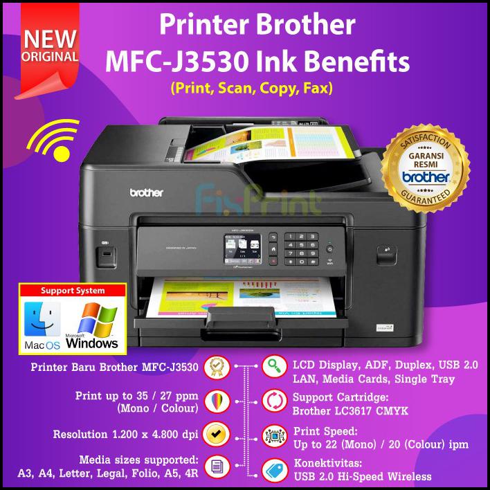 Printer Brother Mfc-J3530Dw Printer A3 Print Scan Copy Wireless Fax