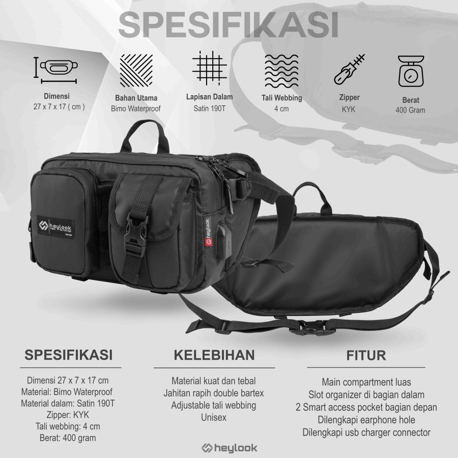 Tas Selempang Waistbag Slempang Dada Waterproof Tas Selempang Pria Weistbag Weisbag Distro Murah Waterproof Multifungsi