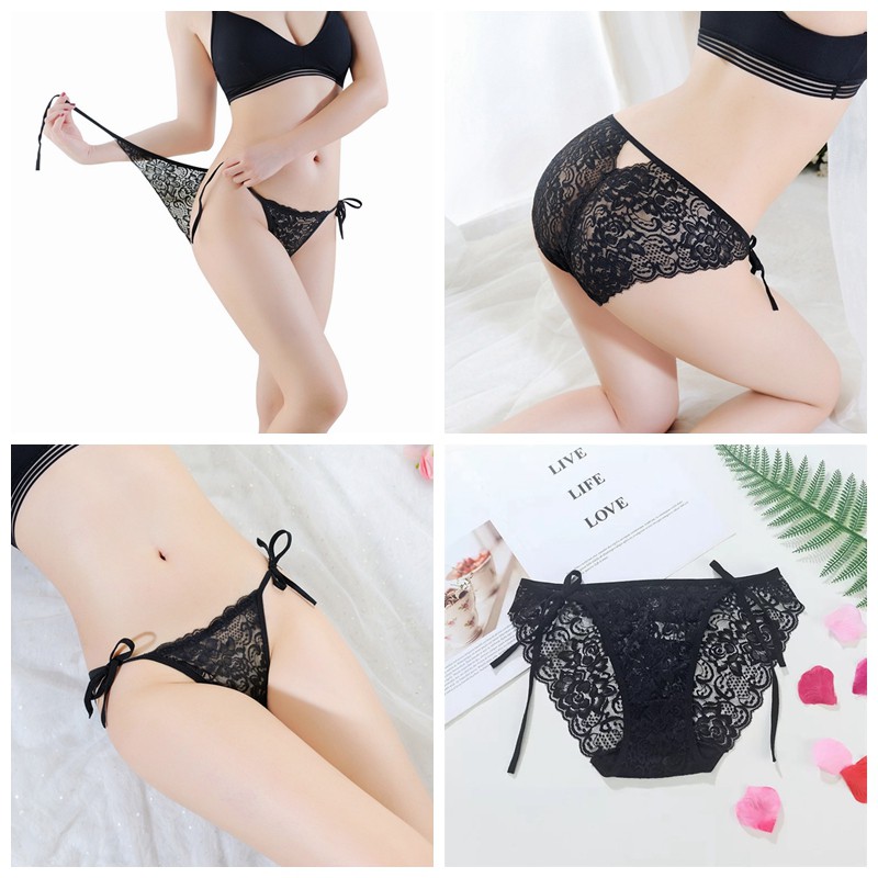 Celana Dalam Wanita Tali Sexy Lace Pakaian dalam Pinggang Rendah Celana transparan G String C221