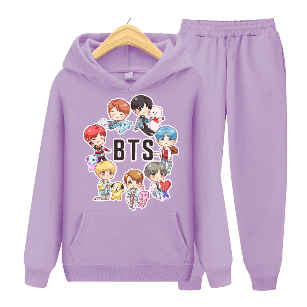 Setelan Sweater BTS Korea / SET Hoodie BTS Anak®