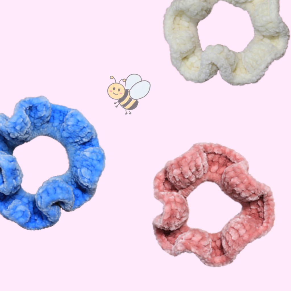 Crochet Velvet Scrunchie/Scrunchie Velvet Rajutan