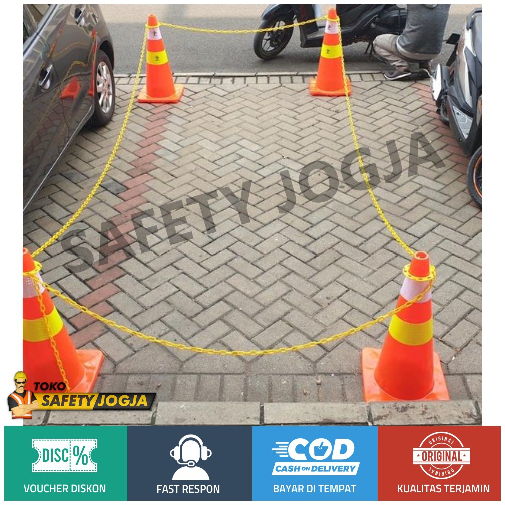 RING GANTUNGAN CAKRAM RANTAI PLASTIK TRAFFIC CONE